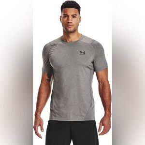 Under Armour Mens Heat Gear Compression T-Shirt Size 2XL Grey Sporty Athletic
